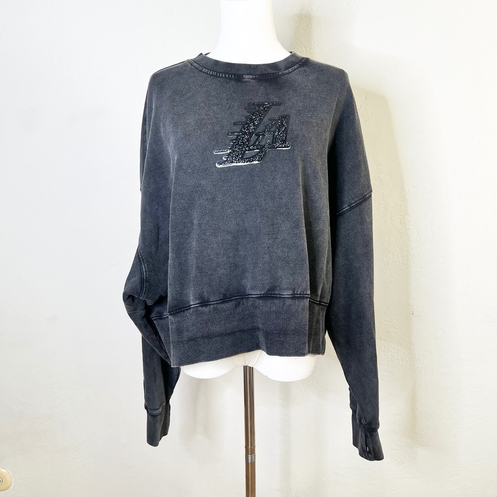 Los Angeles Lakers Pro Standard NBA Sweatshirt Women Size S Washed Black New